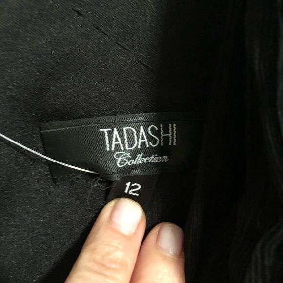 Tadashi Collection Black Silk Tea Length Dress - Picture 5 of 9